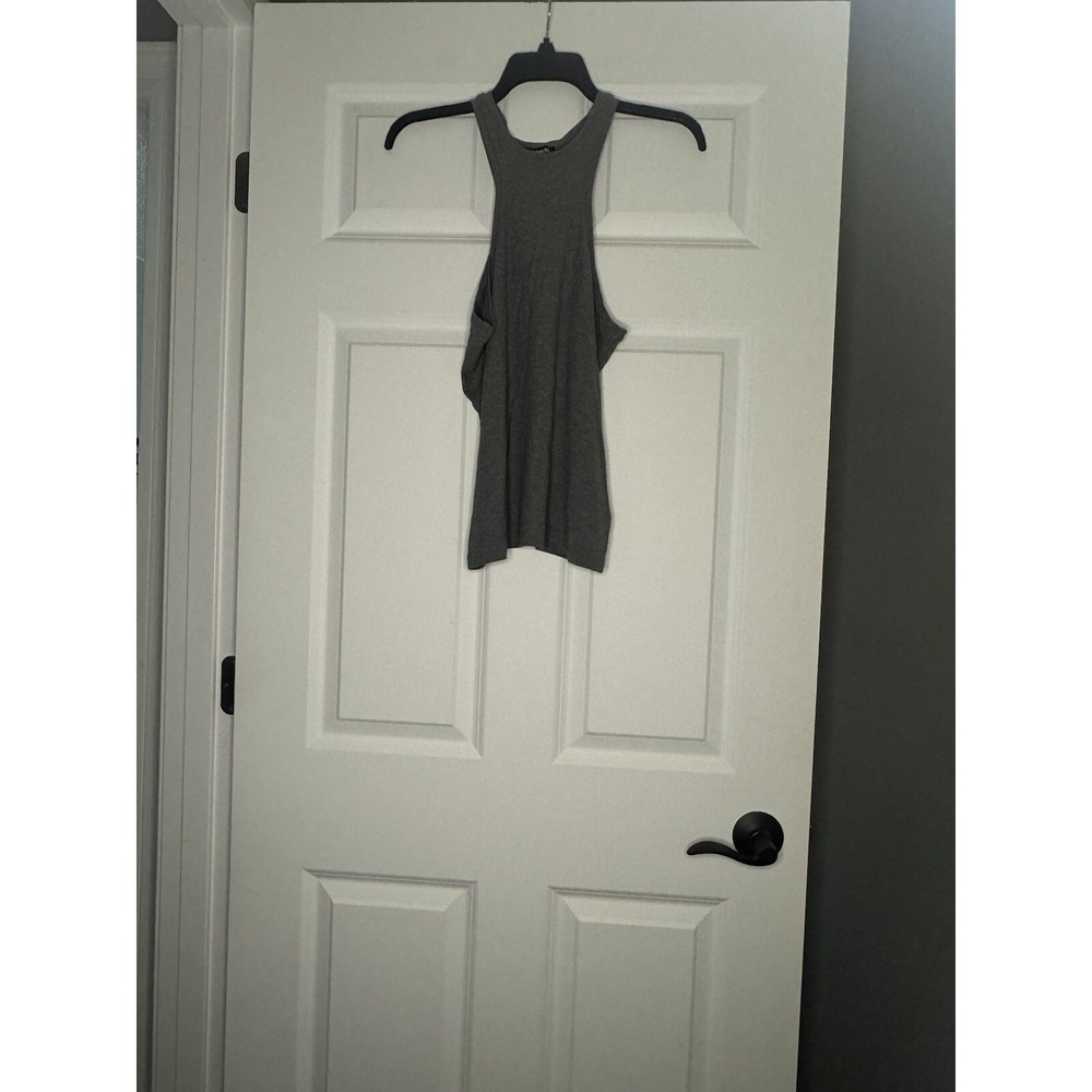 Express Muscle Tank Top Gray Ribbed Large Nwt